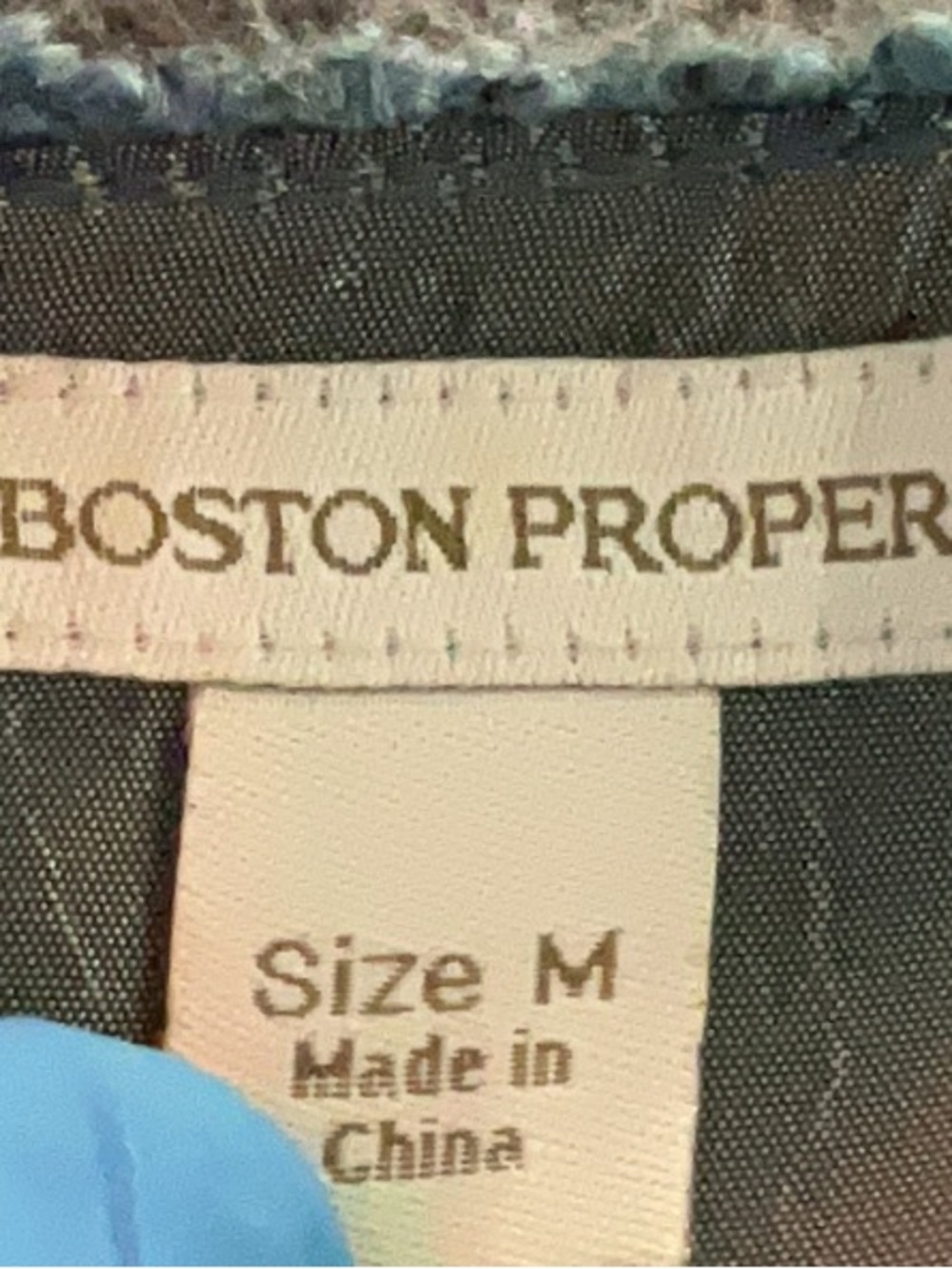 Stylish Boston Proper Teal Textured Wrap Cardigan Jacket Rosette Detail Size M - Picture 12 of 12